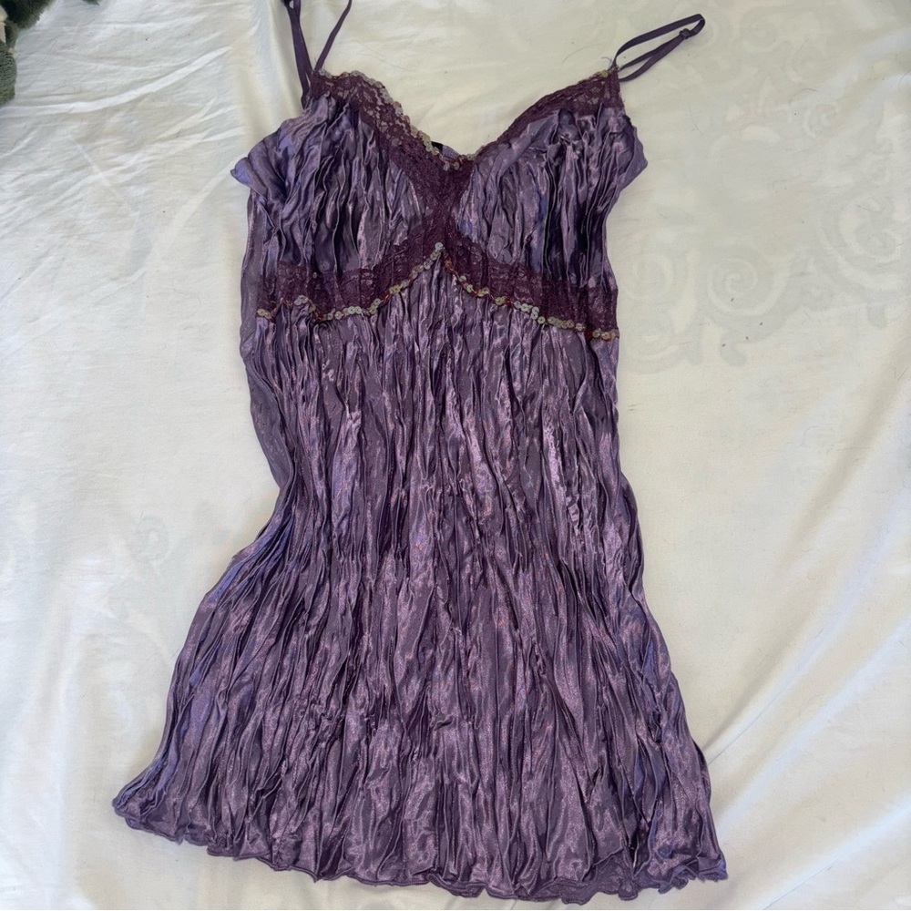 vintage wet seal purple scrunch top with sequins
